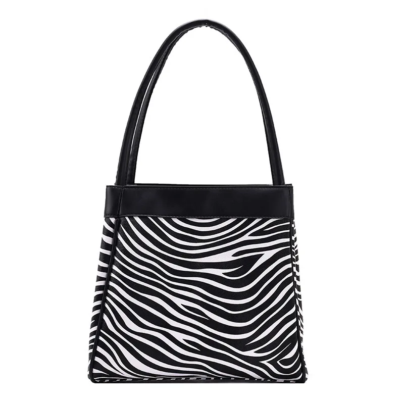 

S.IKRR PU Leather Shoulder Bags For Women 2020 Trend Purse and Handbags Branded Bag Leopard Zebra Pattern Designer Tote Bag