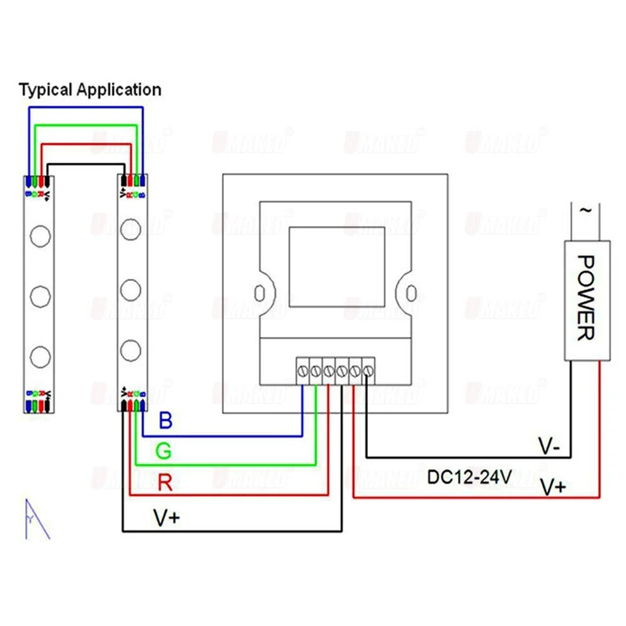 

LED RGB Controller Touch Panel Full Color Controller Dimmer 86 Wall Mounted DC12-24V For RGB LED Strip Light 5050 3528 5730