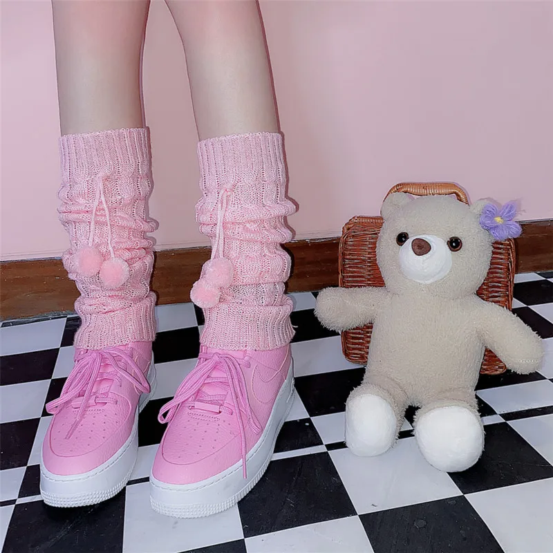 

HARAJPOO Women Socks Japanese Harajuku JK Uniform Sweet Spring Autumn Winter Y2k Kawaii Korean Lori Wool Pile Socks