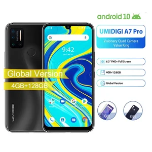 global version umidigi a7 pro smartphone 4gb 128gb helio p23 octa core 4150mah fingerprint andriod 10 dual 4g 6 3 mobile phone free global shipping