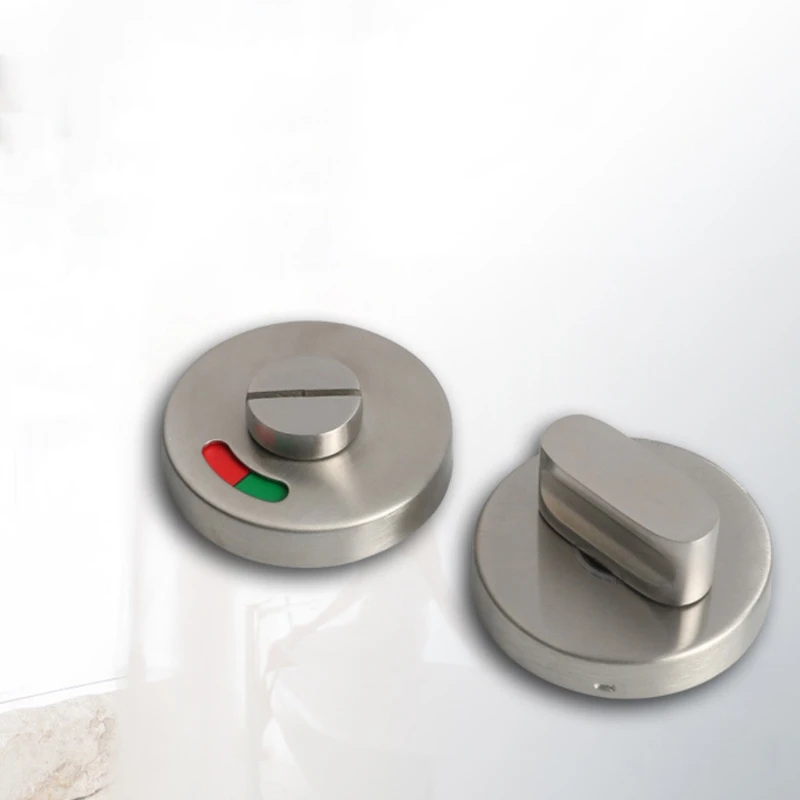

Stainless Steel WC Toilet Door Lock Handle Knob Indicator Privacy Latch Bathroom