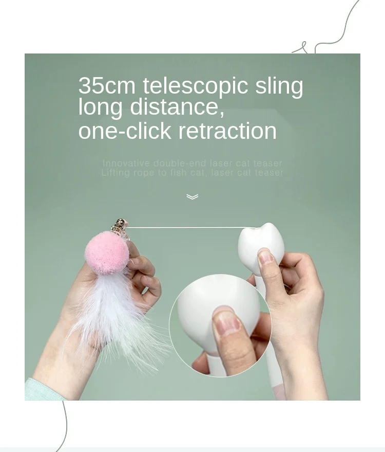 

Cy Bucket Cat Teaser Bite-Resistant Long Brush Holder Telescopic Feather Bell Laser Pen Infrared Free Shipping