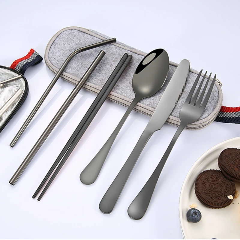 MR 8 шт. набор столовых приборов для кемпинга столовые приборы путешествий