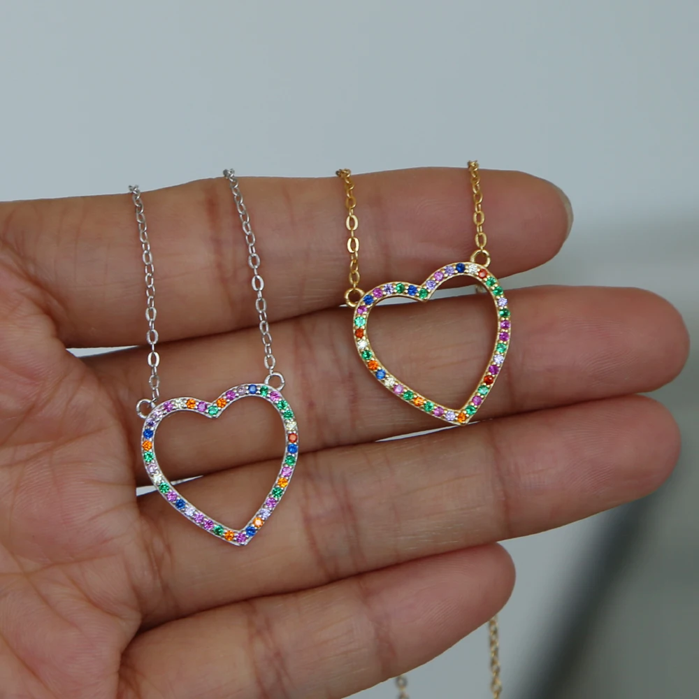Дропшиппинг ожерелье с подвеской в виде полых сердца для влюбленных Женщин