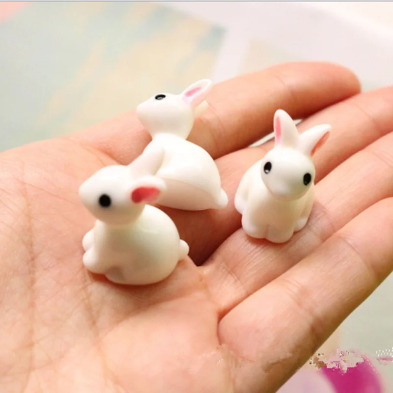 

5pcs /lot 21*17mm Cute resin rabbit 3D Cartoons Animal Decoration Crafts For DIY Jewelry Materials