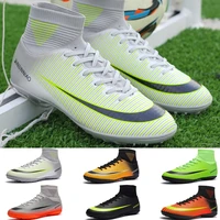mens soccer shoes professional high ankle football boots society turf lightweight cleats comfortable trainers antiskid 2022