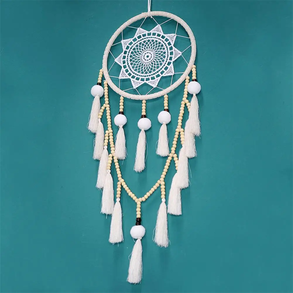 Белый большой кружевной Ловец снов Настенный декор простой ручной работы DIY с