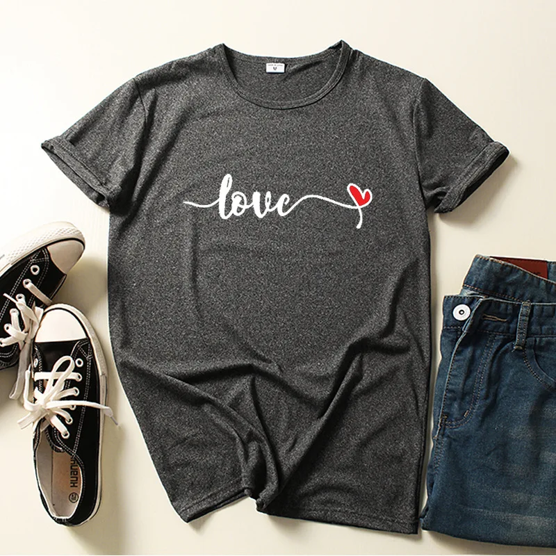 

Summer Love Simple Letter Print Women T Shirt Short Sleeve O Neck Loose Women Tshirt Ladies Tee Shirt Clothes Camisetas Mujer
