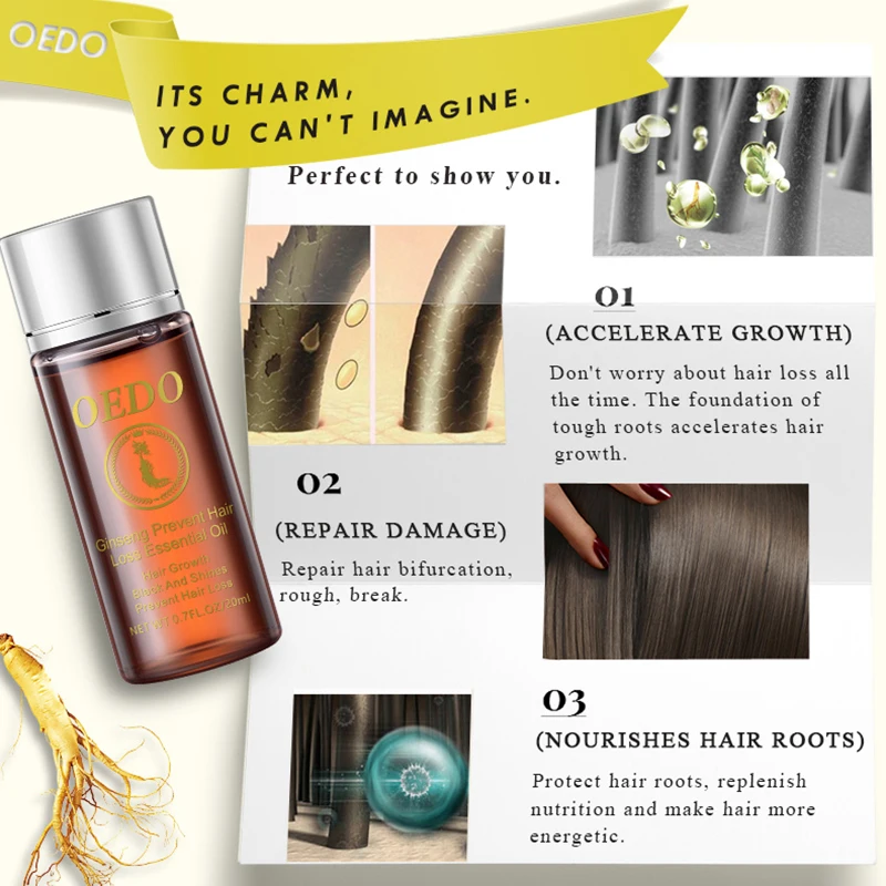 20 мл эфирное масло женьшеня для предотвращения выпадения волос стимулирует рост