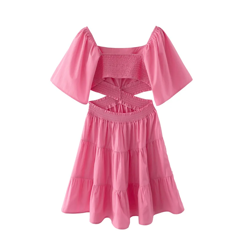 

Модное повседневное женское сексуальное платье, новинка 2021 года, эластичное вечернее платье вечерние чистого хлопка с вырезами на талии, ко...