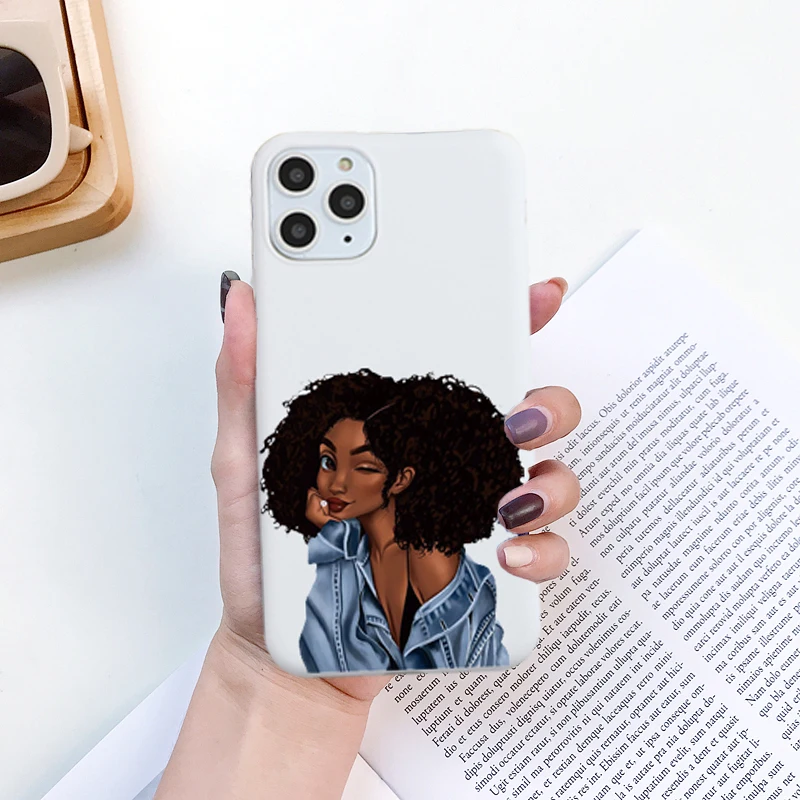 GYKZ крутой черный чехол для телефона с принтом меланина девушек iPhone SE 2020X11 Pro XS MAX XR 7