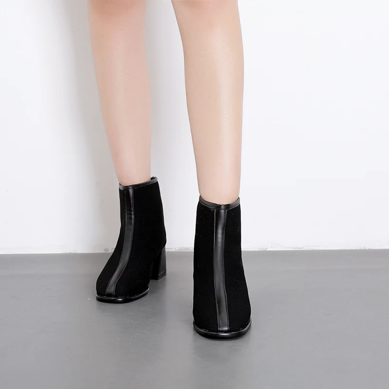 2019 модный великолепный дизайн Для женщин 5 см высокие каблуки носки Фетиш ботинки
