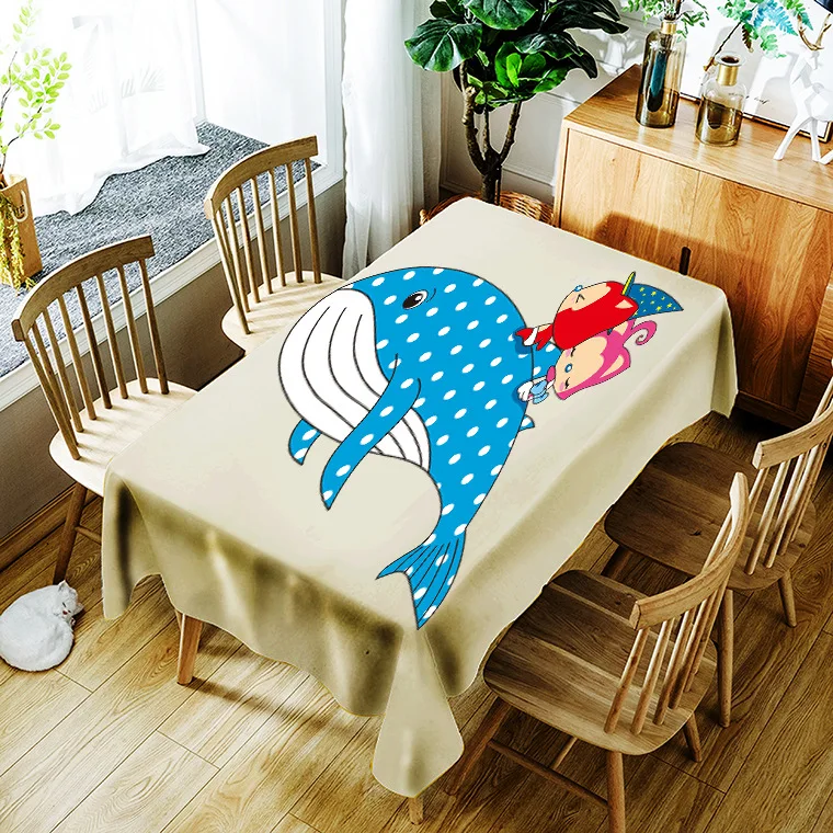 

Printed cute animal pictures washable decorative household waterproof tablecloth
