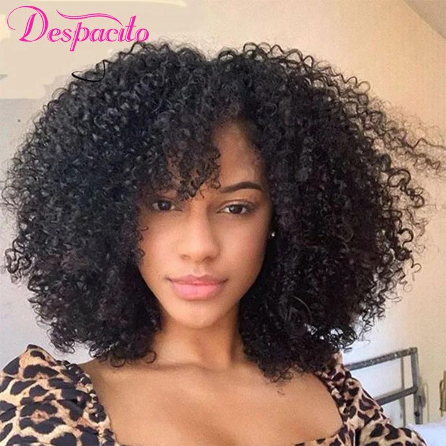 

Короткий парик Боб с челкой афро кудрявые вьющиеся человеческие волосы дешевый парик Полный парик машинной работы с челкой Remy короткий пар...