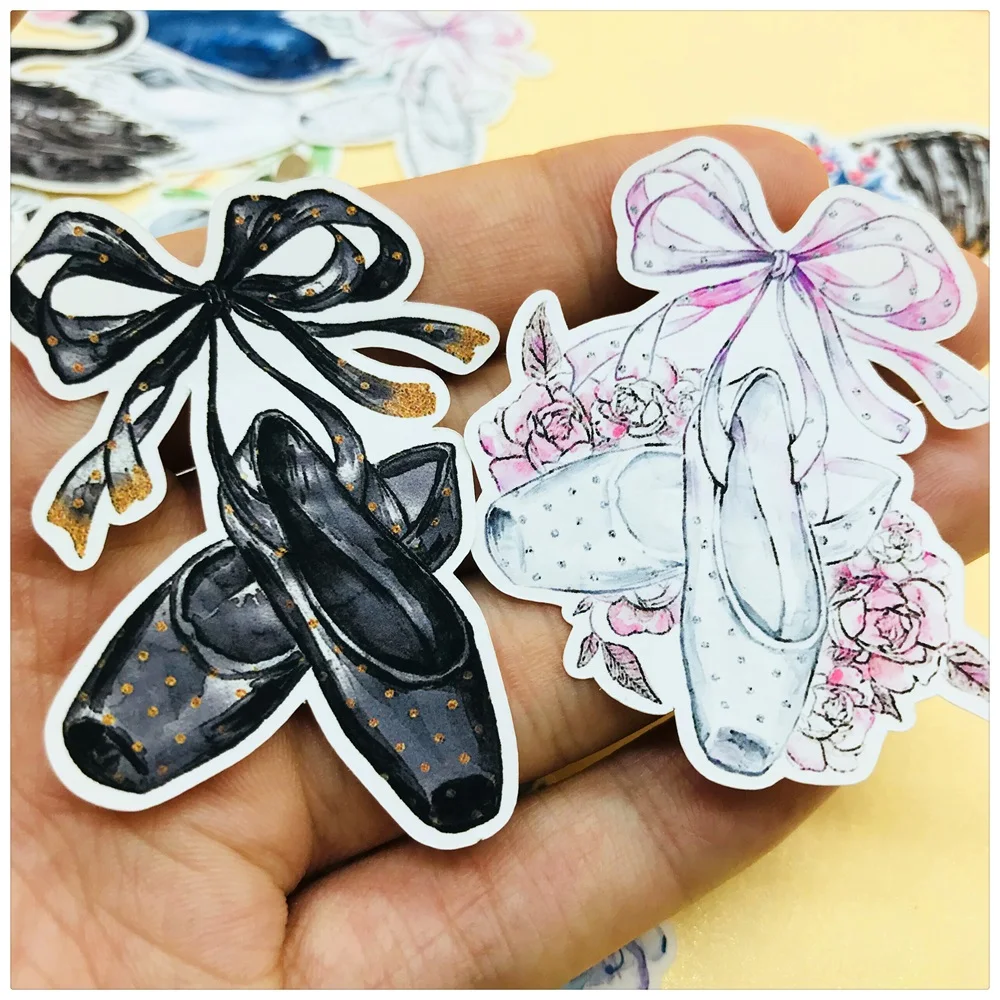 26Pcs/Pack Retro Dream Ballet Black Swan Sticker DIY Craft Scrapbooking Album Junk Journal Happy Planner Decorative Stickers | Дом и сад