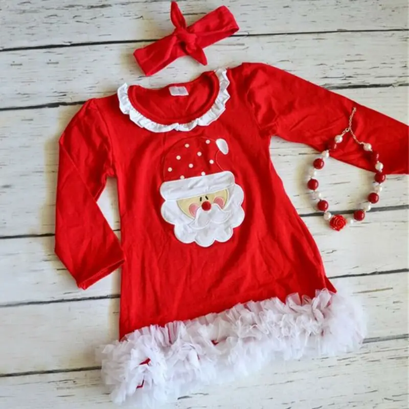 Рождественское платье для новорожденных девочек повязка на голову 2 предмета от 0
