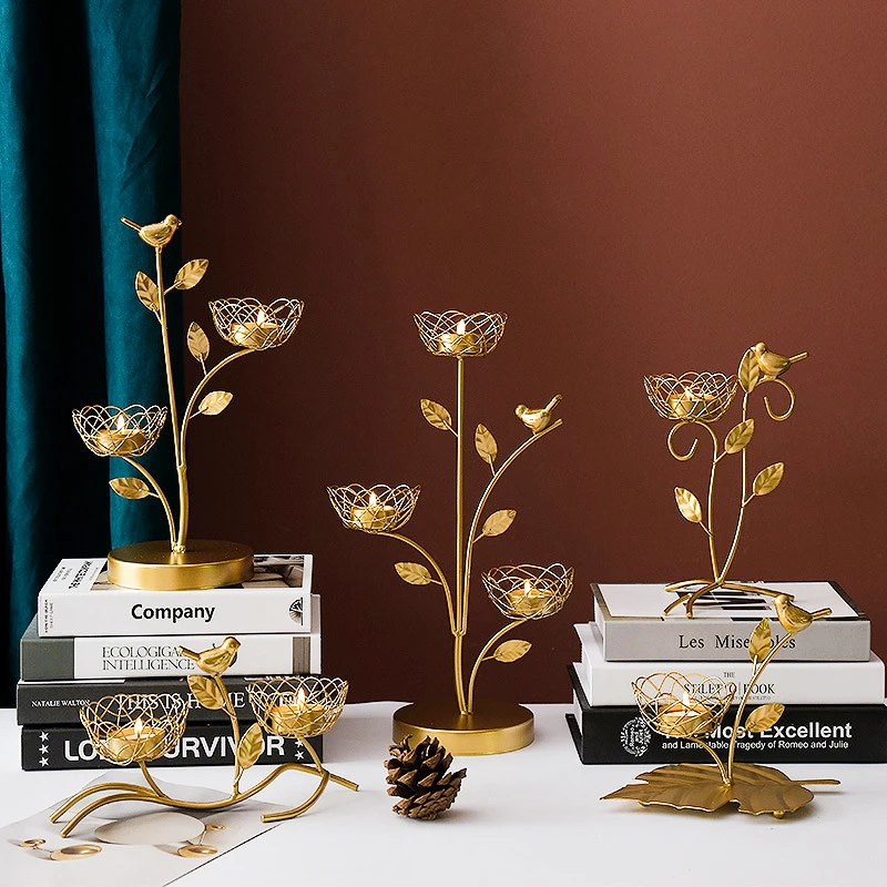 

Modern Nordic Style Candle Holders Decor for Table Dining Gold Candle Holders Geometric Kaarsenhouder Candle Holders BG50CH