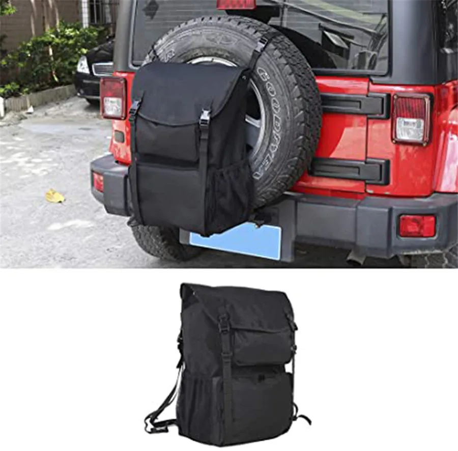 Car Spare Tire Bag Black Camping Tool Storage Bag Rear Trunk Cargo For Jeep Wrangler JK TJ JL