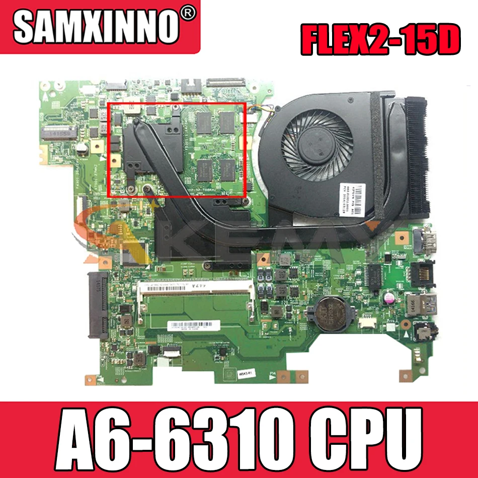 

Akemy 13310-1 448.01001.0011 For Lenovo FLEX2-15D Laptop Motherboard CPU A6-6310 DDR3 100% Test Work