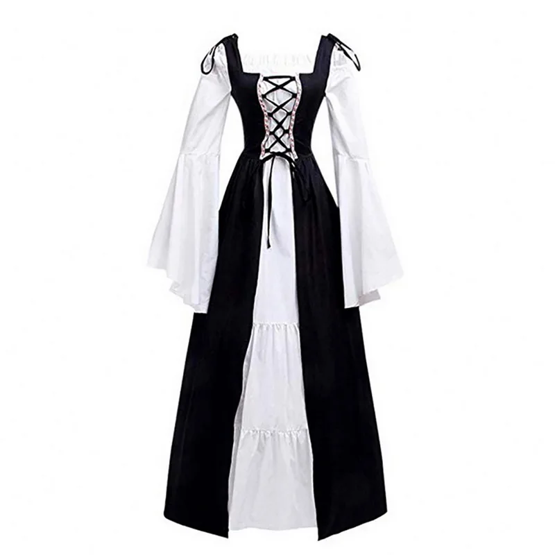 HEFLASHOR роскошное 2019 осеннее длинное платье с рюшами и рукавами средневековое