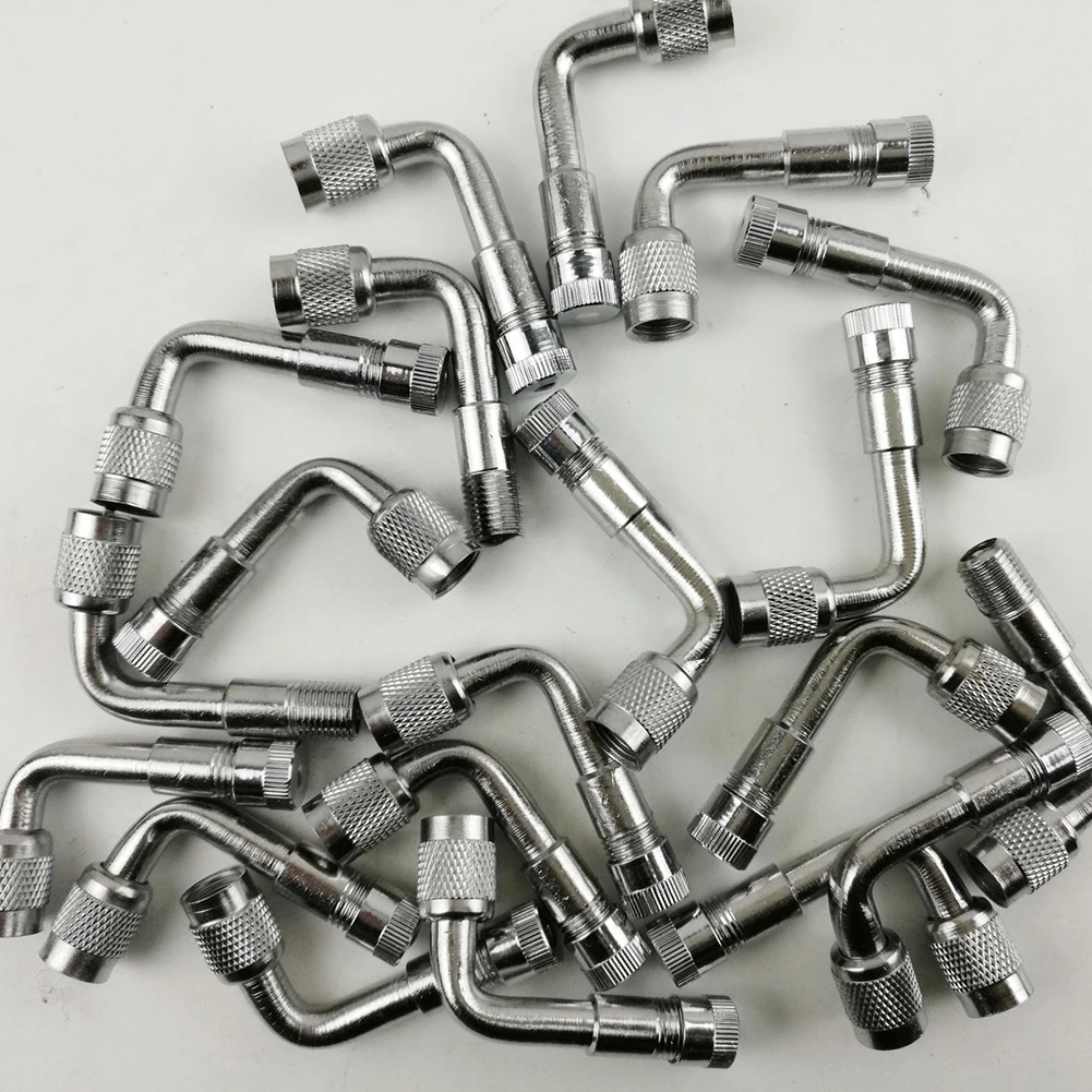 

Metal 90 Degree Tyre Valve Extension Adaptor for Car Motorcycle Bike Scooter 4 Pack Universal Extenders