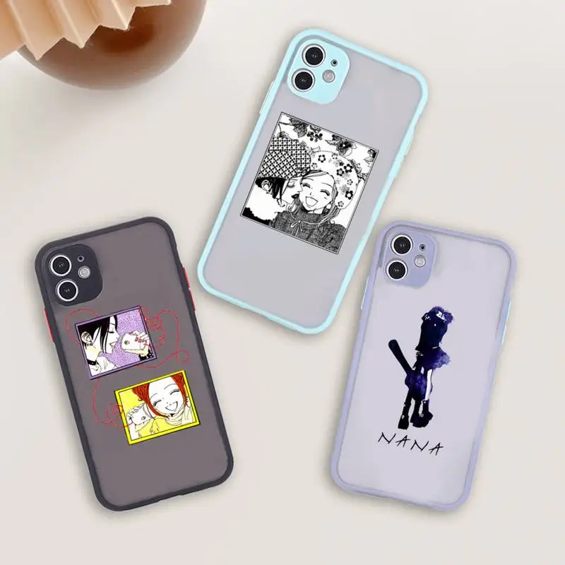 

NANA Design Phone Case For iPhone 12 11 Mini Pro XR XS Max 7 8 Plus X Matte transparent blue Back Cover