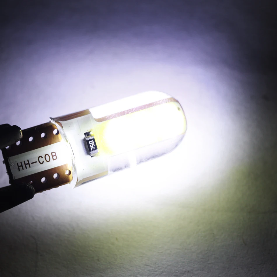 10xT10 W5W 194 Автомобильные светодиодные Canbus 4/6/12 SMD силикагелевые Cob лампы 12 В белый