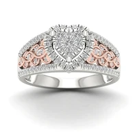 luxury diamond set zircon love ring wedding anniversary gift