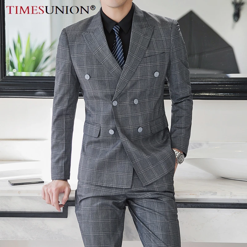 Свадебный костюм для мужчин 2021 Британский деловой повседневный мужской серый