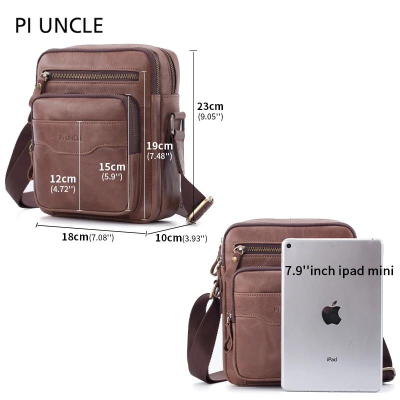 Сумка мессенджер мужская из натуральной воловьей кожи модный саквояж на плечо