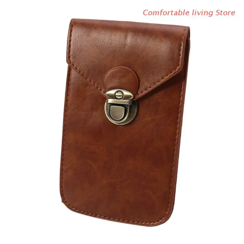 

Mens Leather Small Hook Fanny Waist Bag Hip Bum Pack Phone Cigaretee Pouch