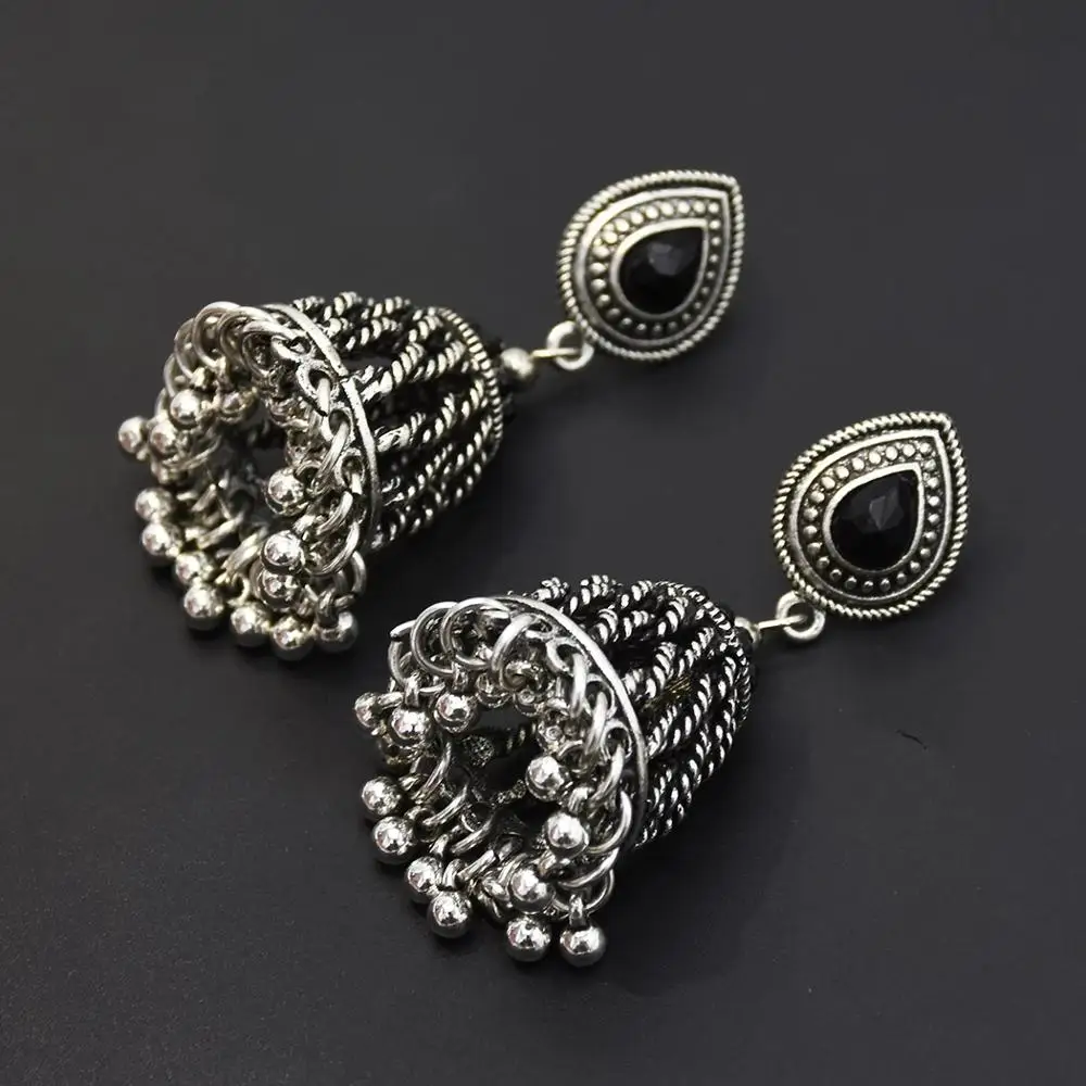 Египет окисленные золотые металлические серьги Jhumka Jhumki этнические большие с