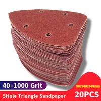 20pcs self adhesive sandpaper grit 40 1000 triangle sander sand paper hook loop sanding disc for polishing abrasive tools