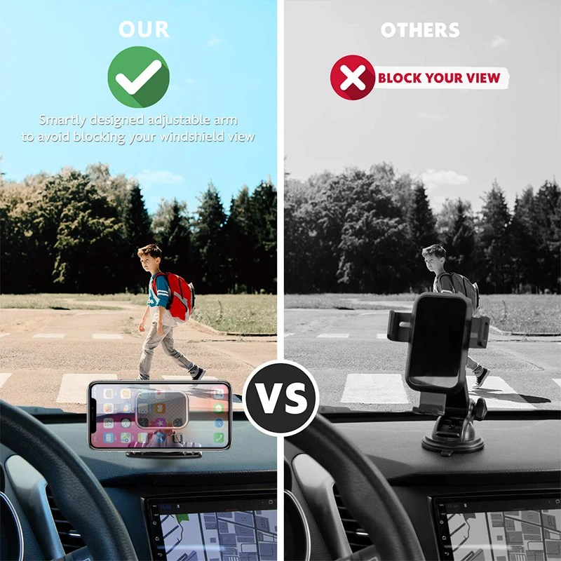 XMXCZKJ Dashboard Magnetic Car Phone Mount Universal Strong Magnet 360 Hands Free Magnet Cell Phone Car Holder for iPhone X