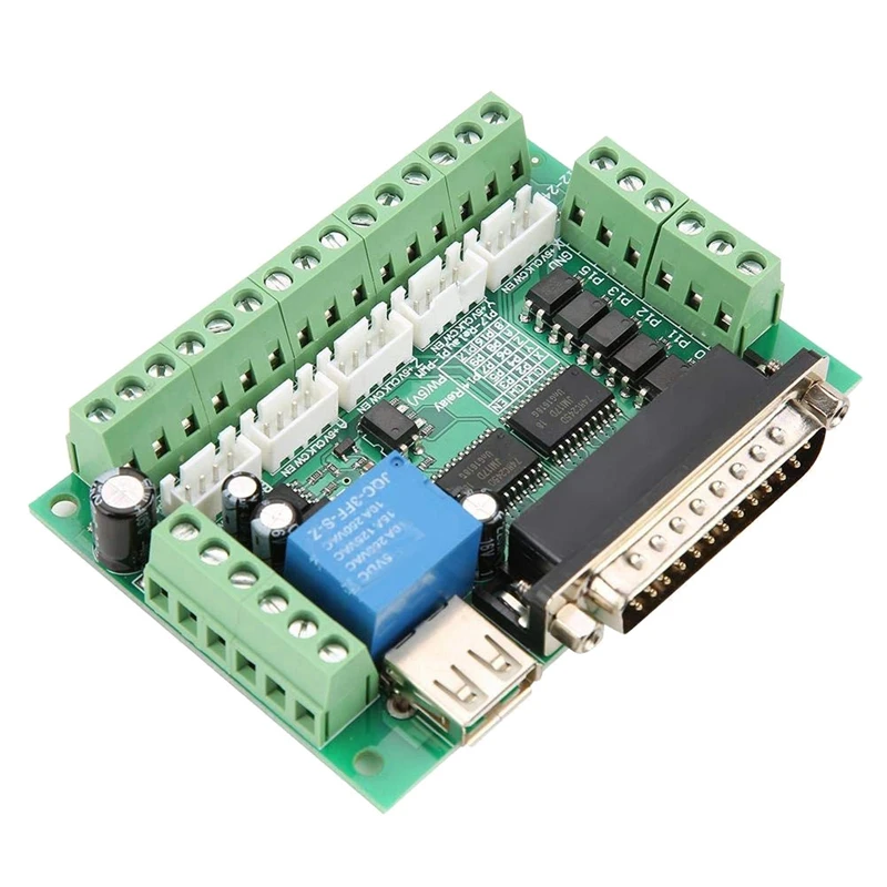 Шаговый двигатель Интерфейс доска 12 24VDC MACH3 5 оси USB коммутационная плата для чпу