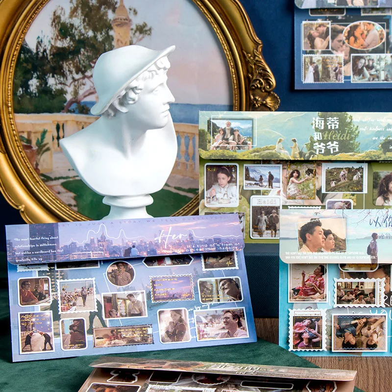 

6 видов конструкций 1 шт. ретро фильм Хайди и дедушка Коллекционная серия печати ручной рисунок DIY декоративный материал коллажа