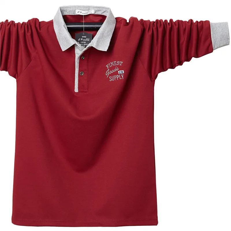 Men Polo Shirt long sleeve plus size 5xl 6xl Cotton Shirts Long Sleeve Homme Camisa | Мужская одежда