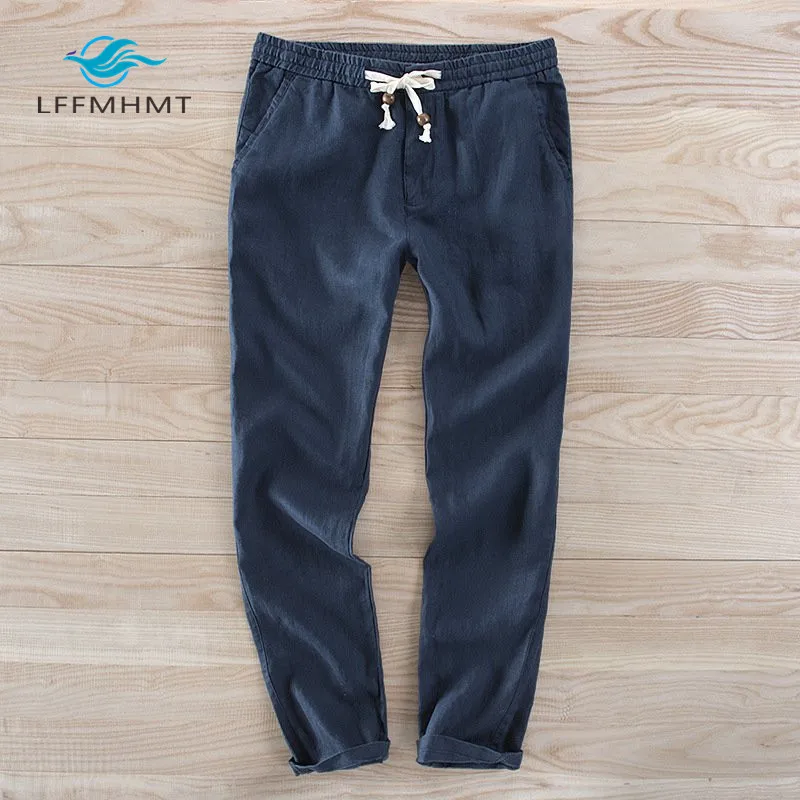 Мужские весенне летние модные брендовые китайские стильные чистые льняные