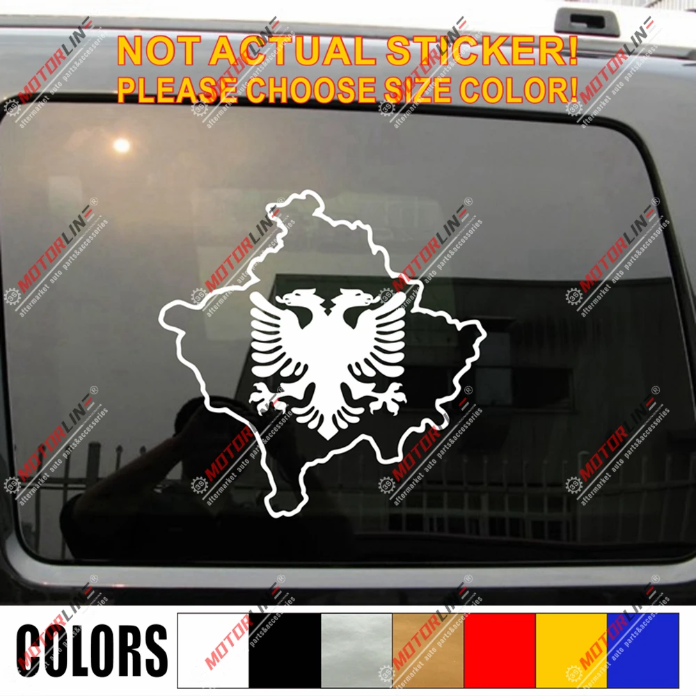 

Карта Косово, Албания, двухсторонняя наклейка с орлом, автомобильная виниловая наклейка