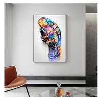 modern abstract animal canvas painting chameleon office wall home decoration posters and prints bedroom living room artwork
