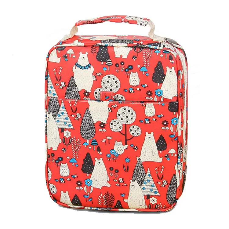 Red bear Креативная многофункциональная Сумочка для ручек и карандашей, 150 слот, большая емкость, милый мультяшный цветочный принт, коробка для ручек и карандашей, пенал, чехол товары для рукоделия - Цвет: Red bear