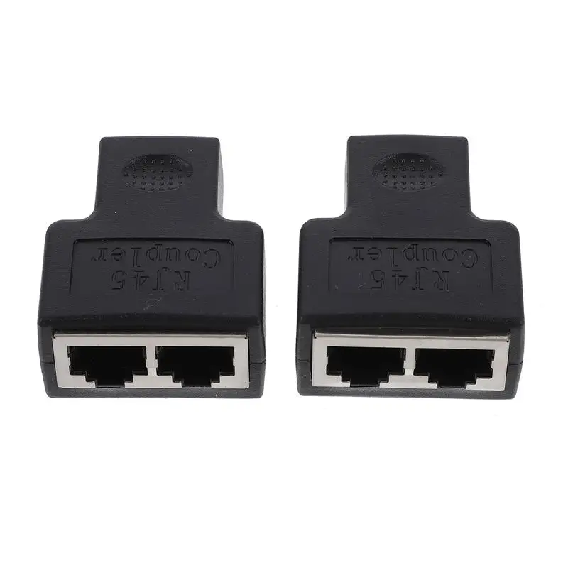 

2pcs Ethernet Splitter Cable Adapter RJ45 Ethernet Cable Splitter Adapter