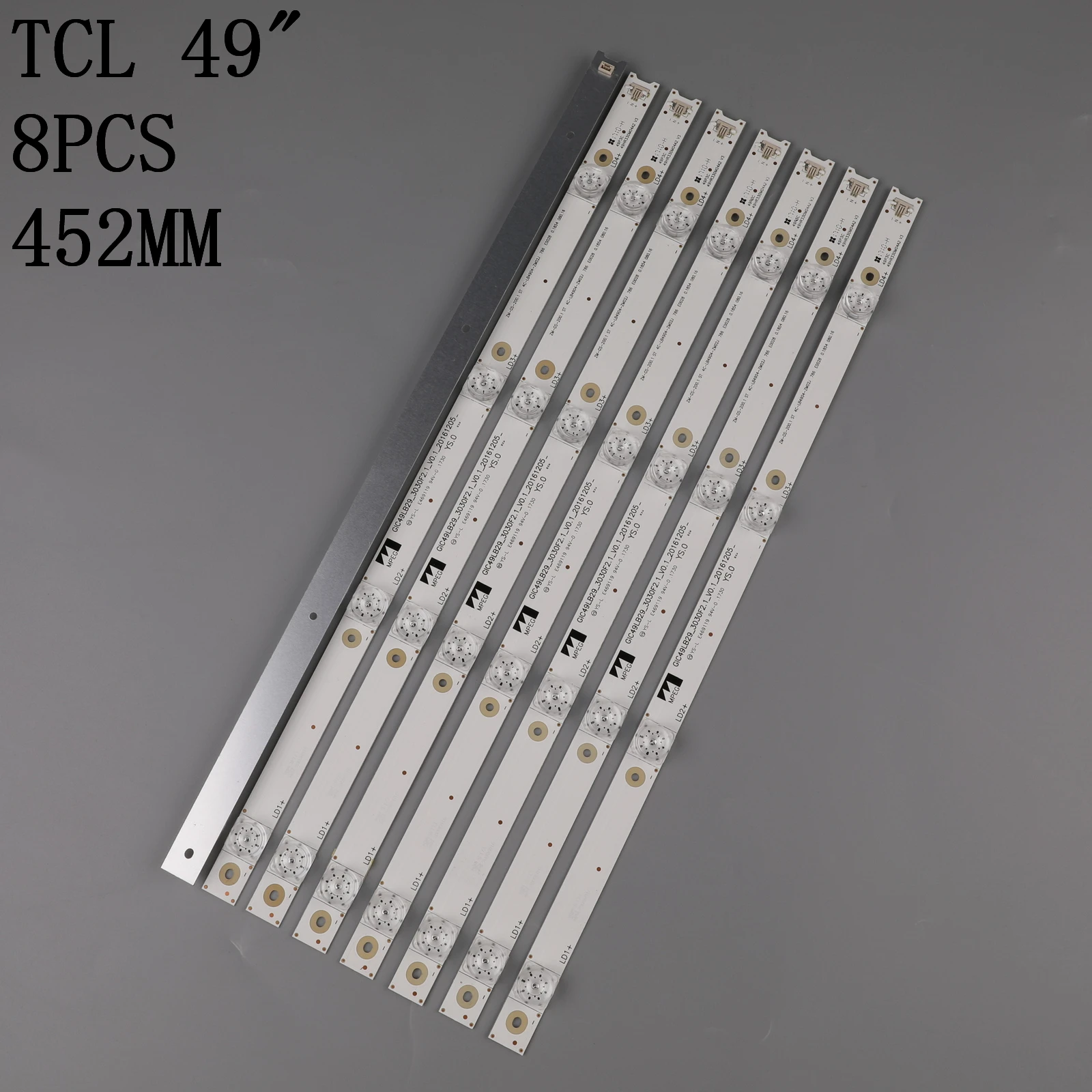 LED Backlight lamp strip 4leds for TCL D49A620U B49A81S-UD L49P1-UD 49P3 49P3C 49P3F 4C-LB4904-HR06J HR07J 49HR330M04A2 V3