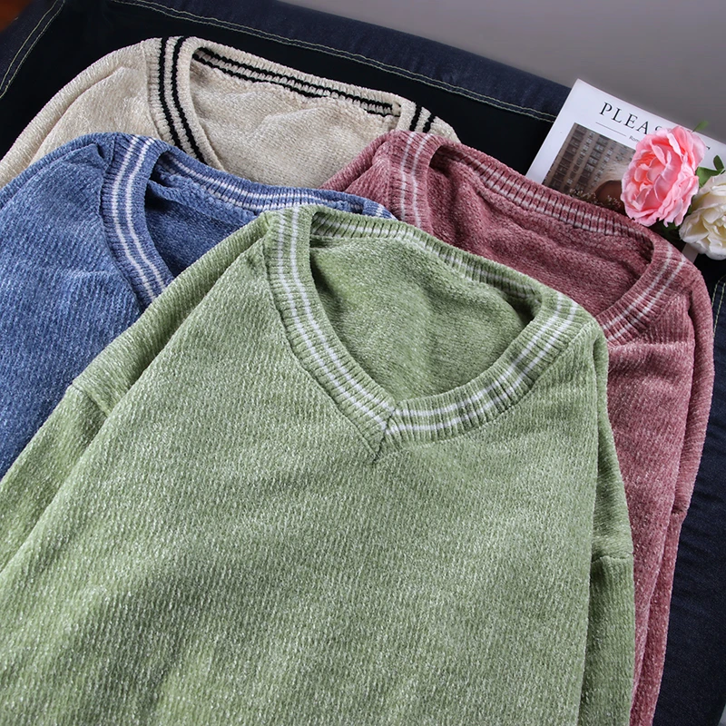 Shellsuning однотонный мягкий свитер с v-образным вырезом зимний женский Повседневный
