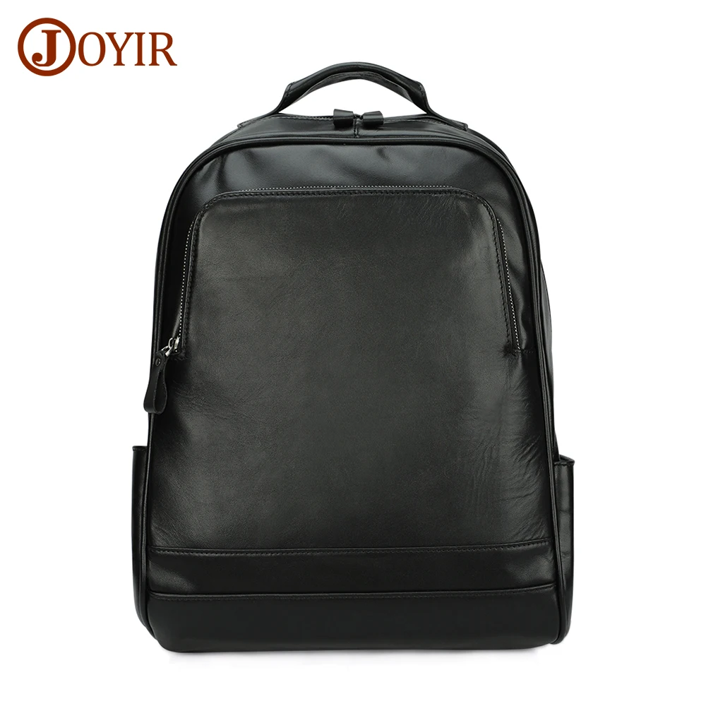 

JOYIR Men's Backpack Genuine Leather Male Designer School Backpack Men's Travel Bag 15.6" Laptop Men's Cowhide Leather Backpack