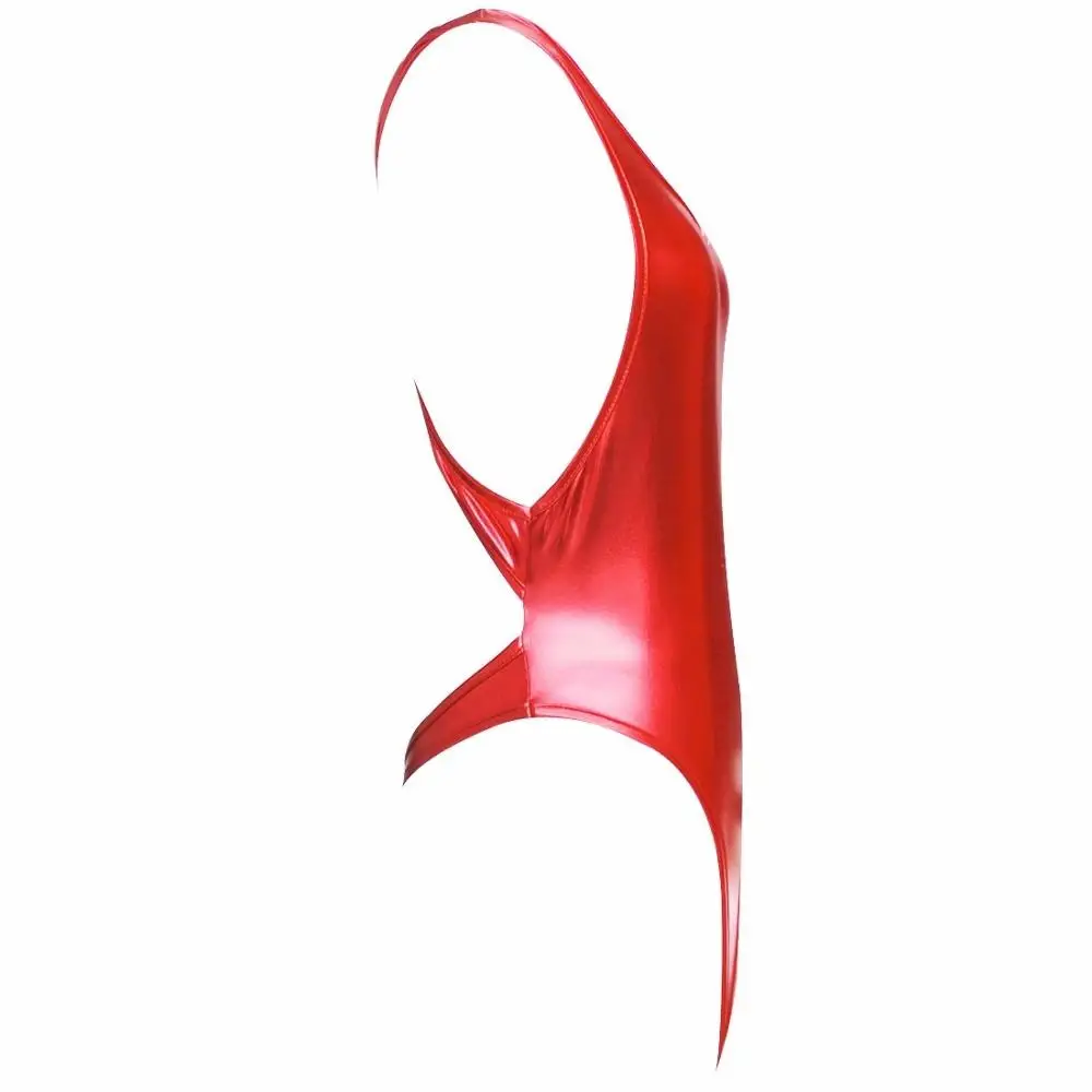 Женский купальник костюм-кошка трико кожаный нижнее белье стринги Блестящий