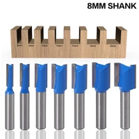 1pc 8mm shank slotted straight woodworking router bit wood cutter cutting diameter carpenter milling cutter woodworking tool