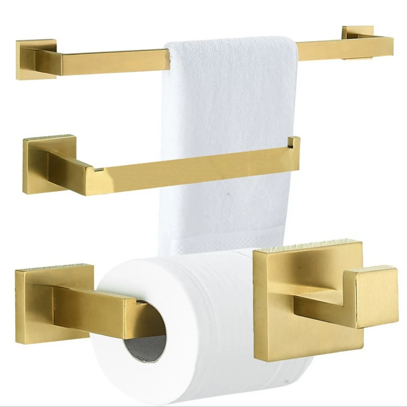 Набор золотых вешалки для полотенец из нержавеющей стали 304 ванной комнаты