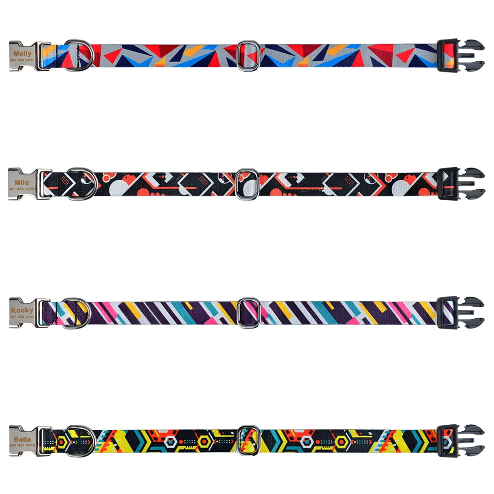 Персонализированный ошейник для собак нейлоновый плед мальчиков и девочек