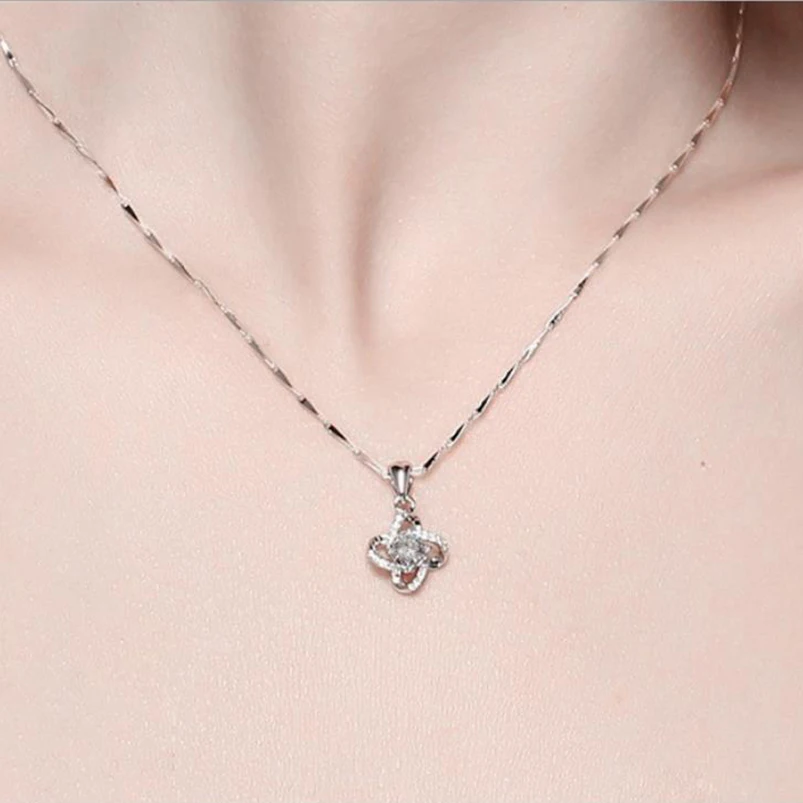 Цепочка с подвеской в виде четырехлистной травы на удачу | Украшения и аксессуары